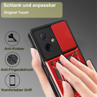 Outdoor Panzer Hülle Motorola Moto G54 Handyhülle mit Kameraschutz Ringhalter Rot