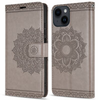 Handyhülle für Apple iPhone 14 Plus – Mandala Case Grau