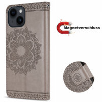 Handyhülle für Apple iPhone 14 Plus – Mandala Case Grau