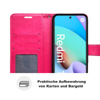 Handyhülle Xiaomi Redmi 10 2022 Hülle Handy Tasche Schutzhülle Wallet Case Etui Pink