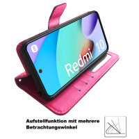 Handyhülle Xiaomi Redmi 10 2022 Hülle Handy Tasche Schutzhülle Wallet Case Etui Pink