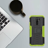 Schutz Hülle Xiaomi Handy Tasche Case Cover Silikon Schale Outdoor Handyhülle BF Xiaomi Redmi 9 Grün