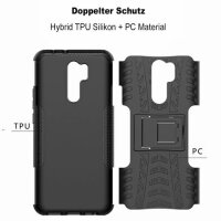 Schutz Hülle Xiaomi Handy Tasche Case Cover Silikon Schale Outdoor Handyhülle BF Xiaomi Redmi 9 Grün