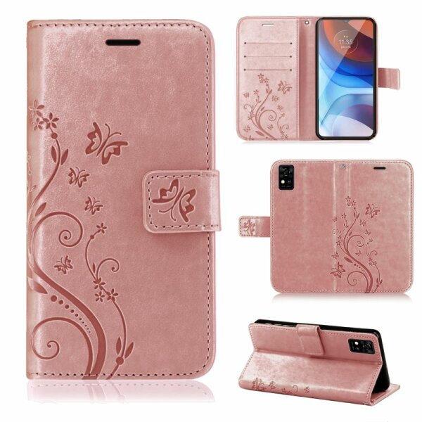 Handyhülle für ZTE Blade A31 Lite – Klapphülle Blume Roségold