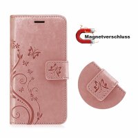 Handyhülle für ZTE Blade A31 Lite – Klapphülle Blume Roségold