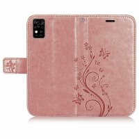 Handyhülle für ZTE Blade A31 Lite – Klapphülle Blume Roségold