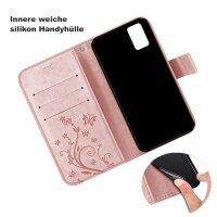 Handyhülle für ZTE Blade A31 Lite – Klapphülle Blume Roségold