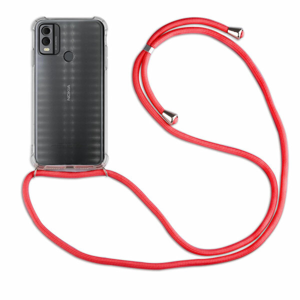 Handykette für Nokia C22 Handyhülle mit Band Umhängehülle mit Band Hülle Cover  Rot