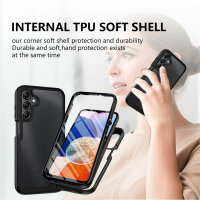 Handyhülle für Samsung Galaxy A25 5G – 360° Bumper Case mit Displayschutz Schwarz