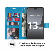 Hülle für Xiaomi 13 Lite Handyhülle Handy Tasche Klapphülle Wallet Case Etui Blau