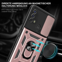 Outdoor Panzer Hülle Motorola Moto E20 E30 E40 Handyhülle Kameraschutz Ringhalte Rosegold