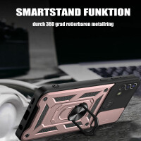 Outdoor Panzer Hülle Motorola Moto E20 E30 E40 Handyhülle Kameraschutz Ringhalte Rosegold