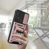 Outdoor Panzer Hülle Motorola Moto E20 E30 E40 Handyhülle Kameraschutz Ringhalte Rosegold