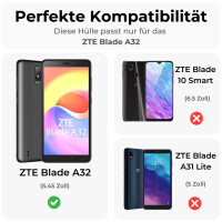 Handy Tasche ZTE Blade A32 Hülle Klapphülle Handyhülle Flip Cover Wallet Case Rot