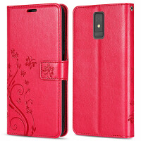 Handy Tasche ZTE Blade A32 Hülle Klapphülle Handyhülle Flip Cover Wallet Case Rot