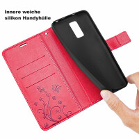 Handy Tasche ZTE Blade A32 Hülle Klapphülle Handyhülle Flip Cover Wallet Case Rot