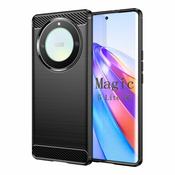 Carbon Hülle für Honor Magic5 Lite 5G Handyhülle Back Cover Handy Tasche Bumper