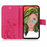 Huawei Handy Tasche Handyhülle Schutz Hülle Blumen Flip Cover Buch Case Etui Huawei P Smart Z Pink