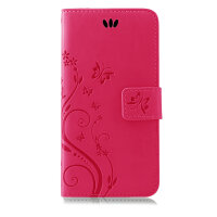 Huawei Handy Tasche Handyhülle Schutz Hülle Blumen Flip Cover Buch Case Etui Huawei P Smart Z Pink