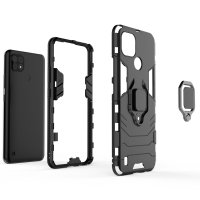 Schutz Hülle Realme, Ring Case Silikon Backcover Handy Tasche Outdoor Bumper TPU Realme C21