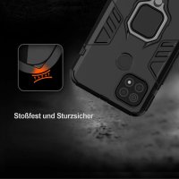 Schutz Hülle Realme, Ring Case Silikon Backcover Handy Tasche Outdoor Bumper TPU Realme C21