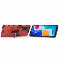 Hülle für Xiaomi Redmi Note 11 / 11S, Schutzhülle Ring Case Silikon Cover Bumper Rot