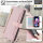 Handykette Motorola Hülle mit Band Handyhülle Kartenfächer Leder Umhängetasche Moto G54 Rosa