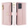 Handykette Motorola Hülle mit Band Handyhülle Kartenfächer Leder Umhängetasche Moto G54 Rosa