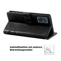 Handy Tasche für Samsung Galaxy A51 SM-A515 Hülle Case Buchhülle Klapphülle TPU Blume Schwarz