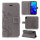 Huawei Handy Tasche Handyhülle Schutz Hülle Blumen Flip Cover Buch Case Etui Huawei Y5 2019 Grau