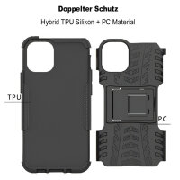 Handyhülle für Apple iPhone 12 Mini - Outdoor Back Cover Schwarz