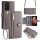 Handykette für Samsung Galaxy S21 Ultra – Handyhülle mit Band PU-Leder Grau