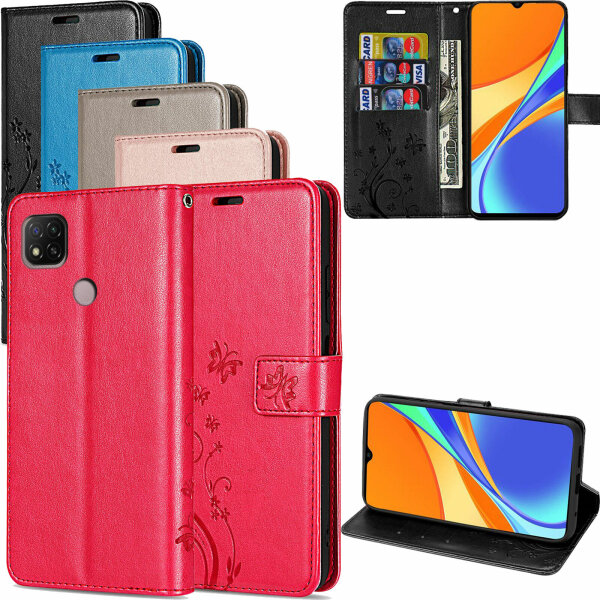 Hülle Xiaomi Redmi 9C, Handy Tasche Handyhülle Schutzhülle Flip Case Klapphülle