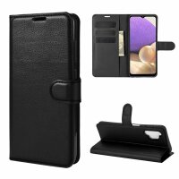 Handy Tasche für Samsung Galaxy Cover Case Buch Klapp Schutz Hülle Etui Wallet Samsung Galaxy A32 4G SM-A325F Schwarz
