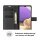 Handy Tasche für Samsung Galaxy Cover Case Buch Klapp Schutz Hülle Etui Wallet Samsung Galaxy A32 4G SM-A325F Schwarz
