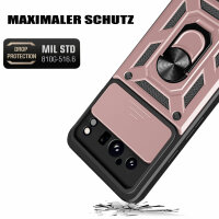 Outdoor Panzer Hülle Google Pixel 8 Pro Handyhülle mit Kameraschutz Ringhalter Rosegold