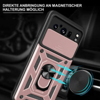 Outdoor Panzer Hülle Google Pixel 8 Pro Handyhülle mit Kameraschutz Ringhalter Rosegold