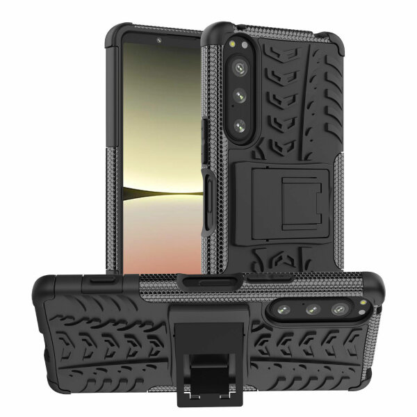 Outdoor Hülle für Sony Xperia 5 IV Handyhülle Handy Tasche Bumper TPU Silikon Schwarz