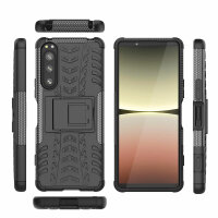 Outdoor Hülle für Sony Xperia 5 IV Handyhülle Handy Tasche Bumper TPU Silikon Schwarz