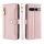 Handykette Google Hülle mit Band Handyhülle Kartenfächer PU Leder Umhängetasche Pixel 7 Pro Rosa