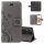 Huawei Handy Tasche Handyhülle Schutz Hülle Blumen Flip Cover Buch Case Etui Huawei P20 Lite Grau