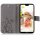 Huawei Handy Tasche Handyhülle Schutz Hülle Blumen Flip Cover Buch Case Etui Huawei P20 Lite Grau