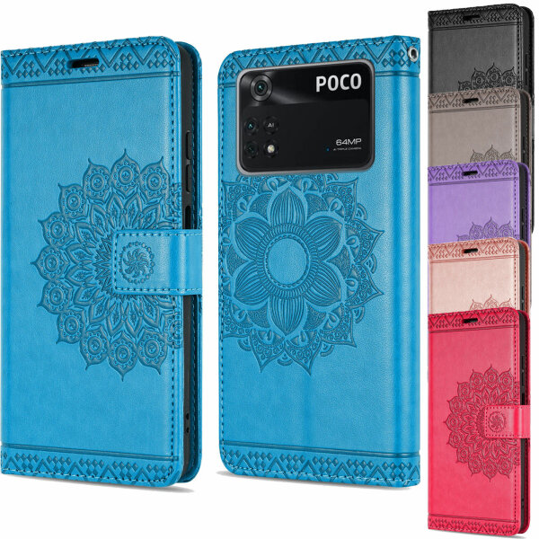 Handyhülle Hülle für Xiaomi POCO M4 Pro 4G, Handy Tasche Schutz Flip Case Schale
