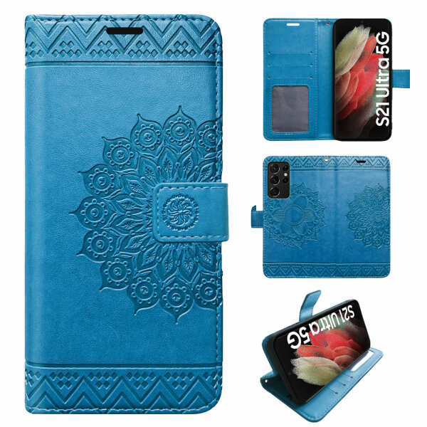 Handyhülle für Samsung Galaxy S21 Ultra 5G Hülle Handy Tasche Flip Case Etui TPU