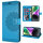 betterfon Mandala Case für Apple iPhone 14 Hülle Handyhülle PU Leder Wallet Case Blau
