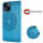 betterfon Mandala Case für Apple iPhone 14 Hülle Handyhülle PU Leder Wallet Case Blau