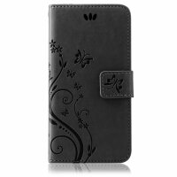 Huawei Y7 2019 Handy Tasche Handyhülle Wallet Schutz Hülle Blumen Cover Etui Neu