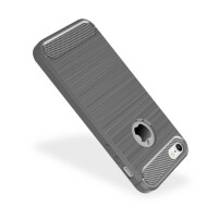 Carbon Outdoor Case Panzer Hülle Cover Hybrid Handytasche Schutzhülle Handyhülle Lenovo Moto G4 / G4 Plus Grau