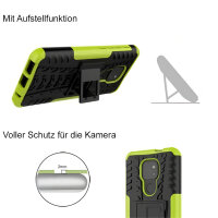 Handy Tasche Lenovo Motorola Panzer Hülle Hybrid Case Cover Schutzhülle Bumper Motorola Moto G9 Play Grün
