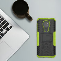 Handy Tasche Lenovo Motorola Panzer Hülle Hybrid Case Cover Schutzhülle Bumper Motorola Moto G9 Play Grün